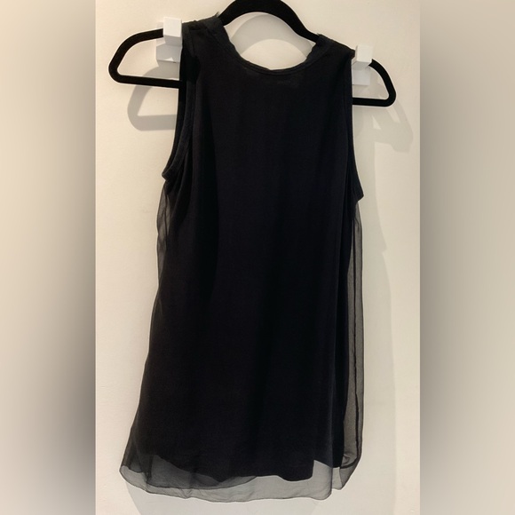 Black Vera Wang Silk / Cotton  tank top - Picture 2 of 5